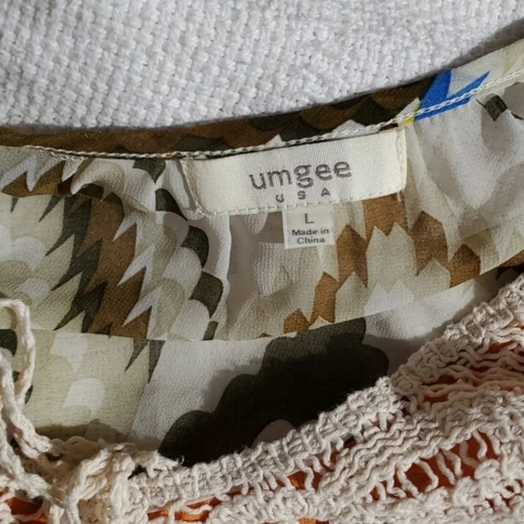 Umgee lacy boho sheer top L - Picture 8 of 11